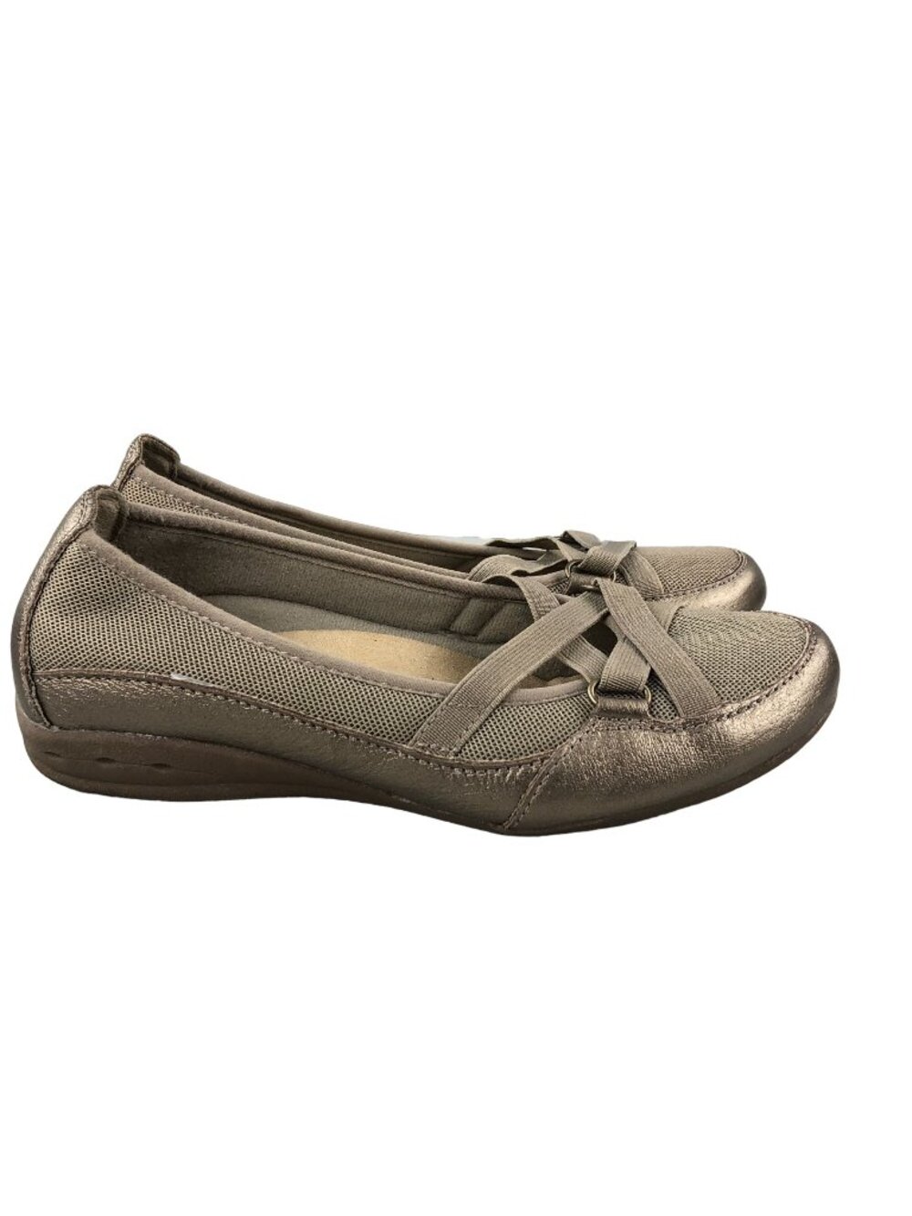 Earth Spirit Women's Size 6 Peni Brown Bronze Closed Toe Leather Slip On Flats